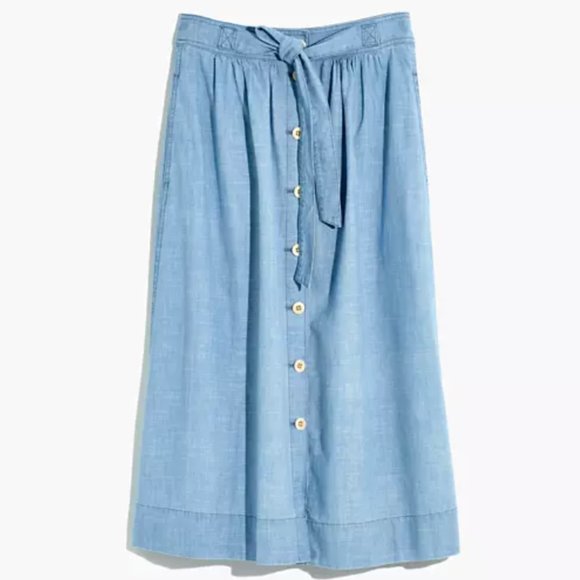 Madewell Dresses & Skirts - Madewell Chambray button-front skirt